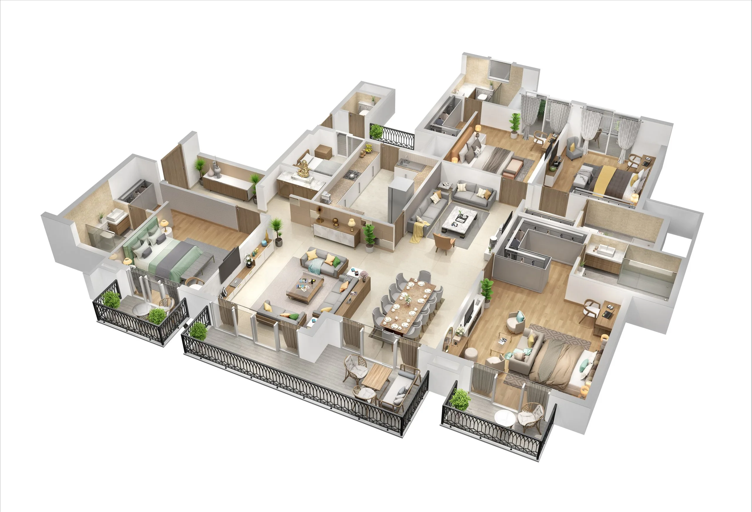 3 BHK + Study Plan A