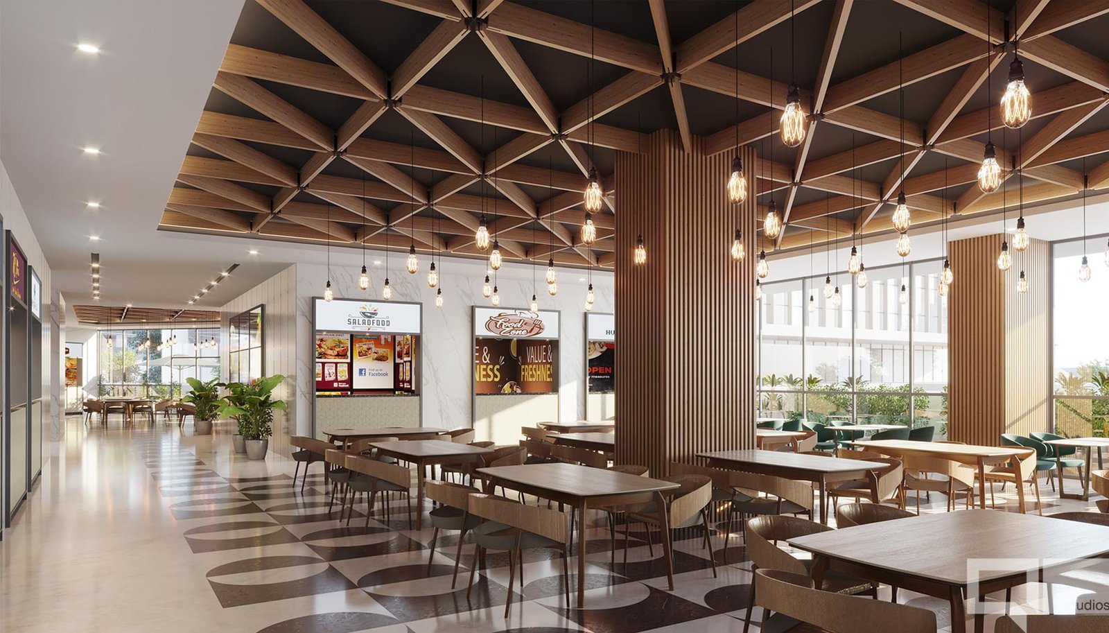Business lounge and amenities in Fairfox EON Noida project